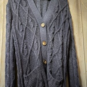 Women’s Navy Blue Cable Knit Sweater